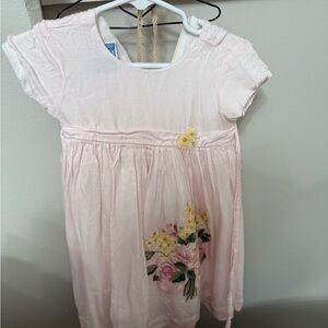 Pink Floral Embroidered Dress